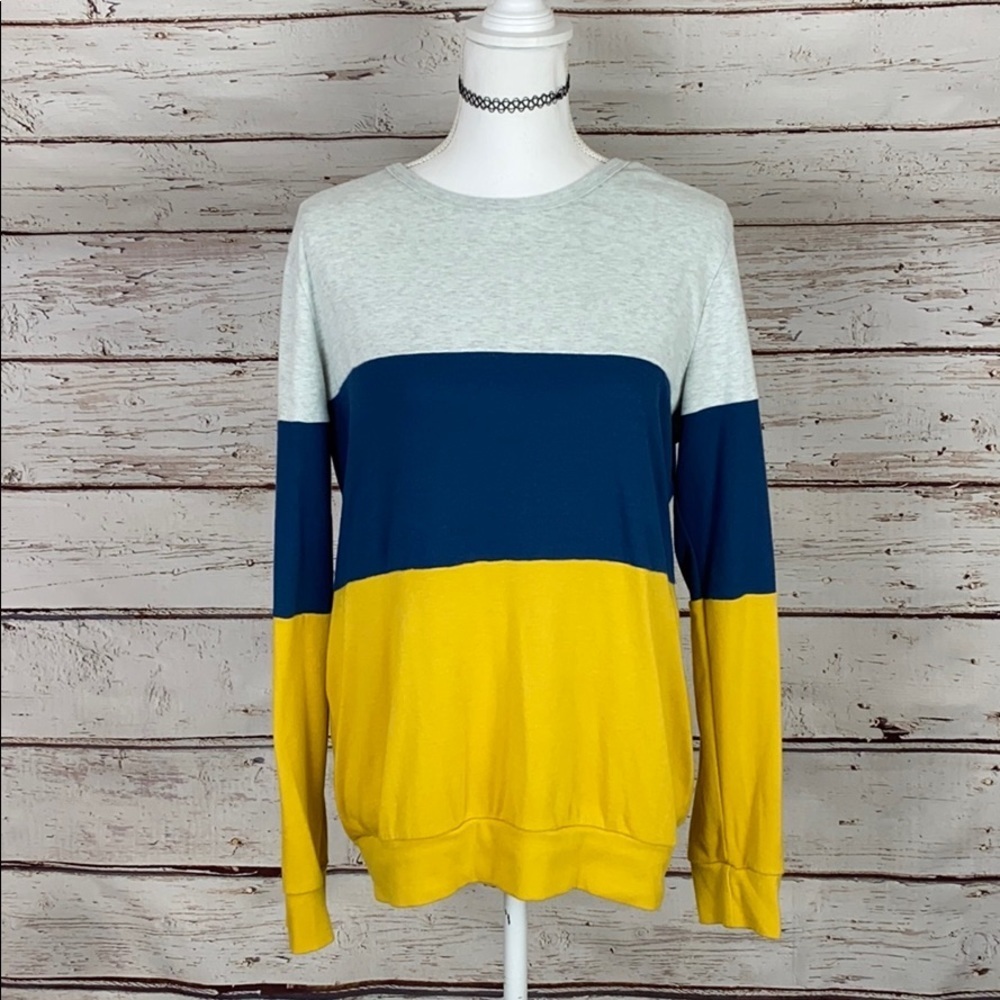Colorblock Long Sleeve Top Medium